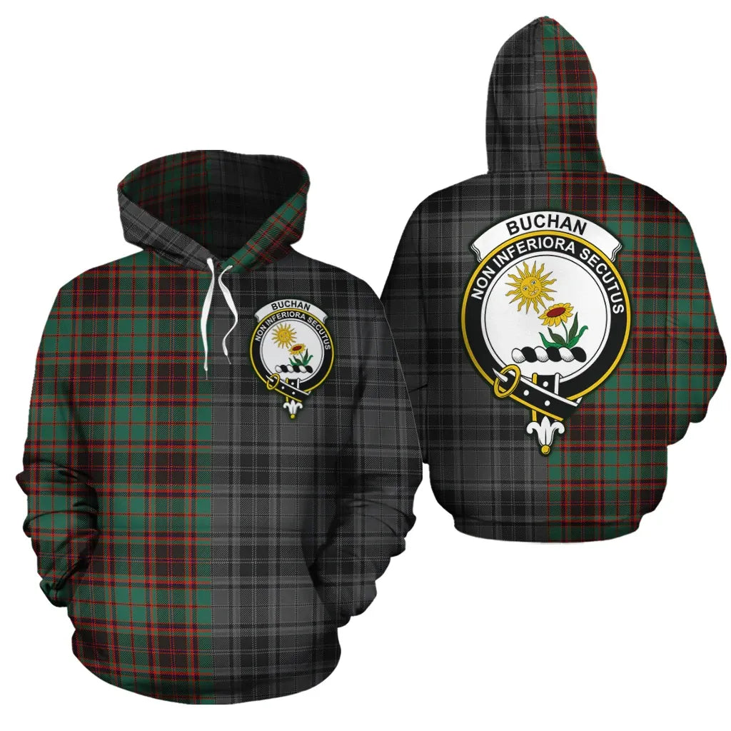 Printivon Buchan Ancient Clan Half Of Me New Version Crest Tartan Hoodie