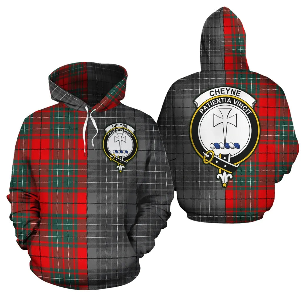 Printivon Cheyne Clan Half Of Me New Version Crest Tartan Hoodie