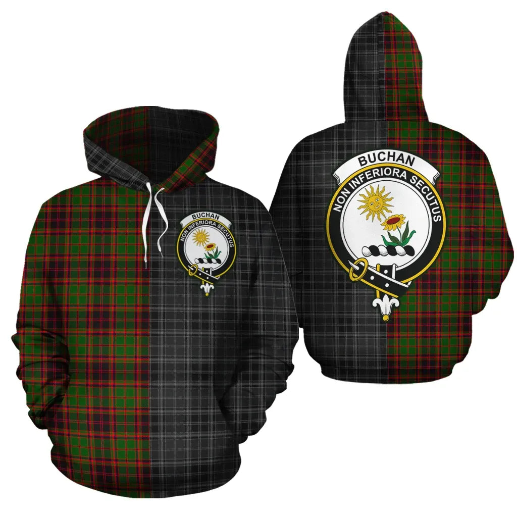 Printivon Buchan Modern Clan Half Of Me New Version Crest Tartan Hoodie