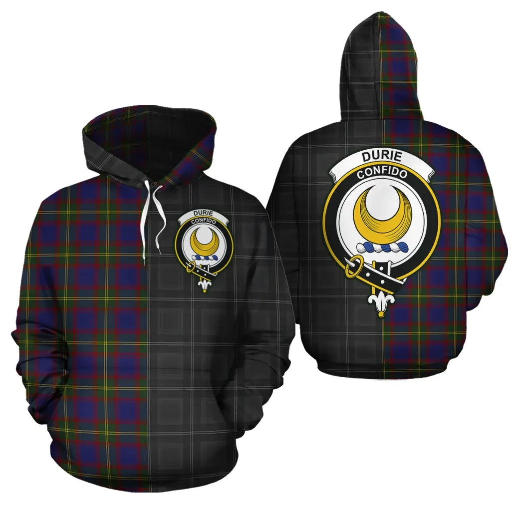 Printivon Durie Clan Half Of Me New Version Crest Tartan Hoodie