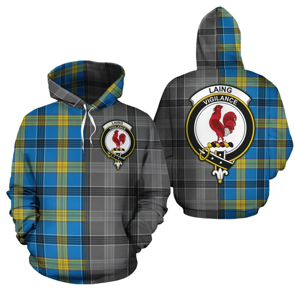 Printivon Laing Clan Half Of Me New Version Crest Tartan Hoodie