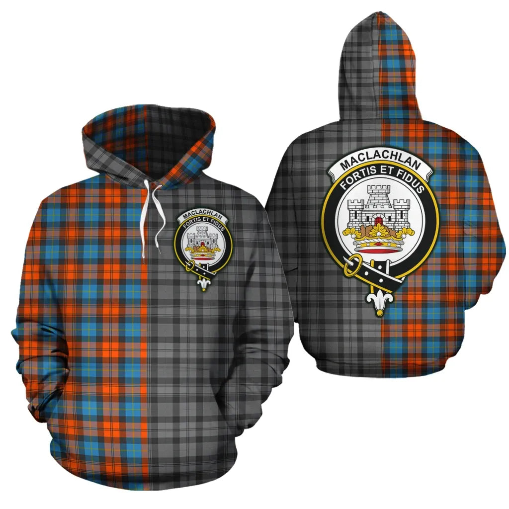 Printivon Maclachlan Ancient Clan Half Of Me New Version Crest Tartan Hoodie
