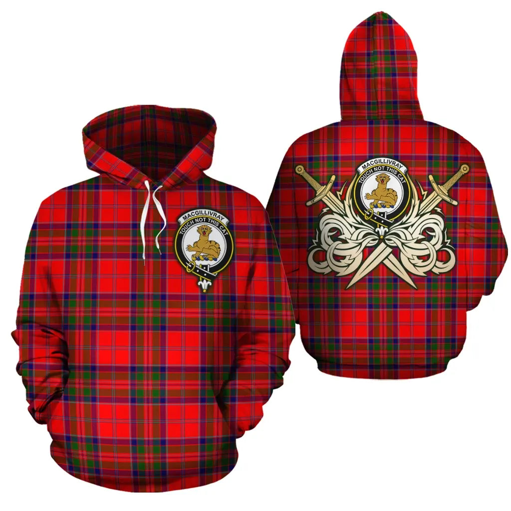 Printivon Macgillivray Modern Clan Crest Tartan Scottish Gold Thistle Hoodie