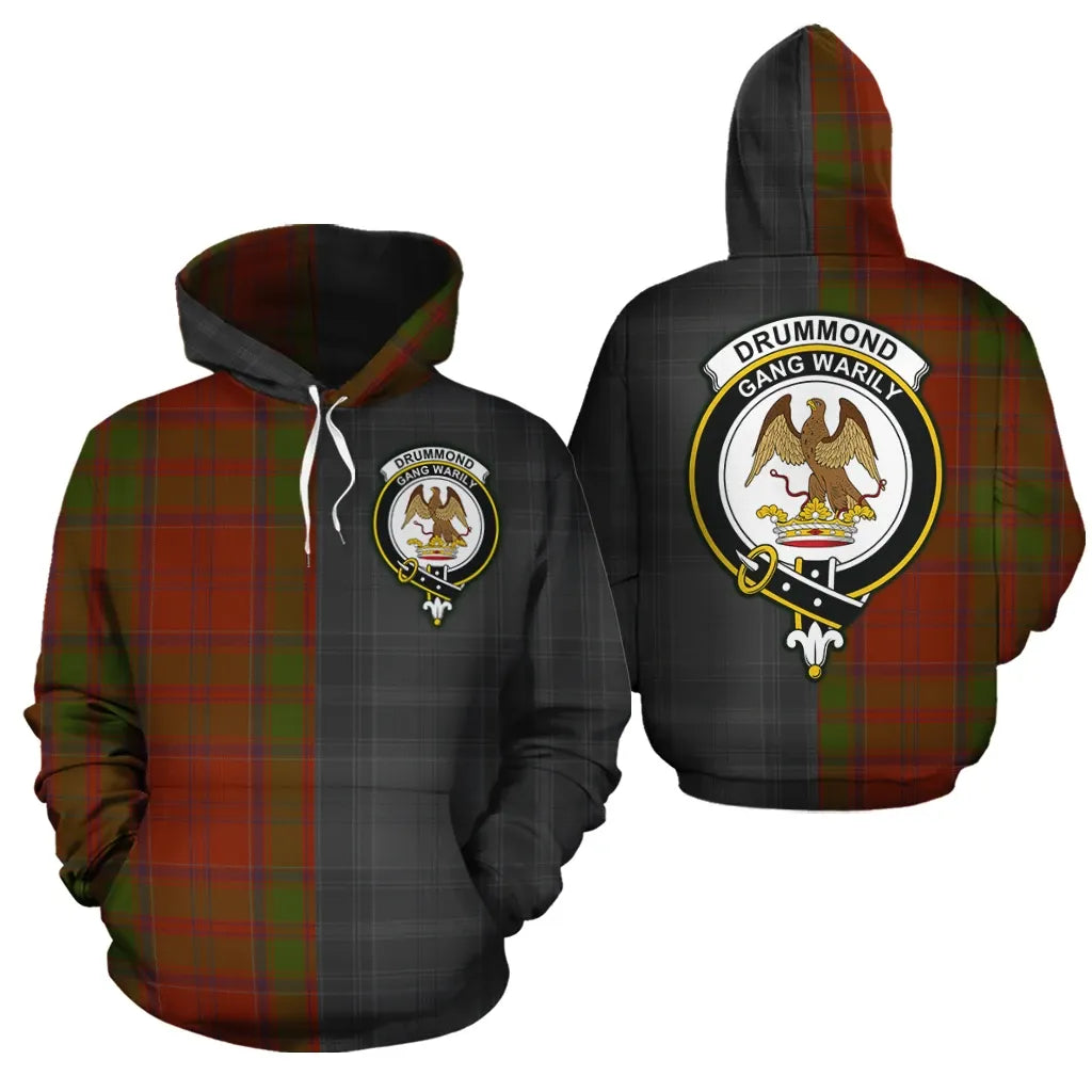 Printivon Drummond Clan Clan Half Of Me New Version Crest Tartan Hoodie