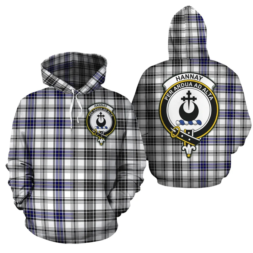 Printivon Hannay Modern Clan Half Of Me New Version Crest Tartan Hoodie