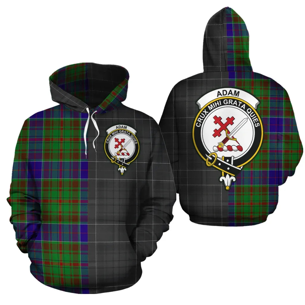 Printivon Adam Clan Half Of Me New Version Crest Tartan Hoodie
