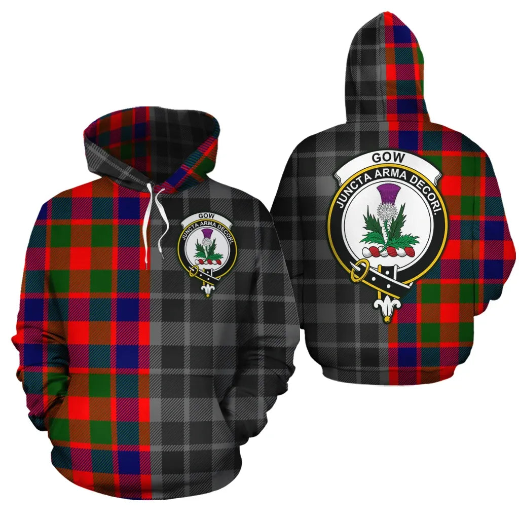 Printivon Gow Of Skeoch Clan Half Of Me New Version Crest Tartan Hoodie