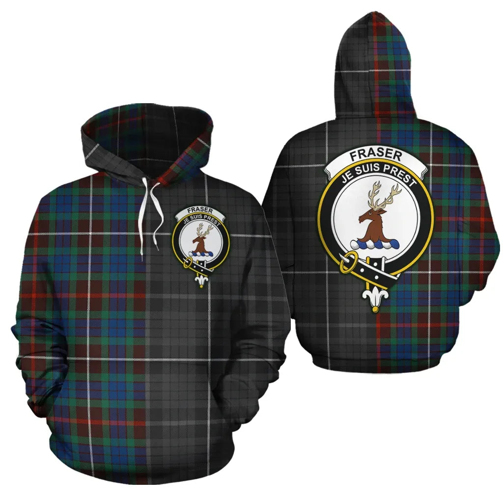 Printivon Fraser Hunting Ancient Clan Half Of Me New Version Crest Tartan Hoodie