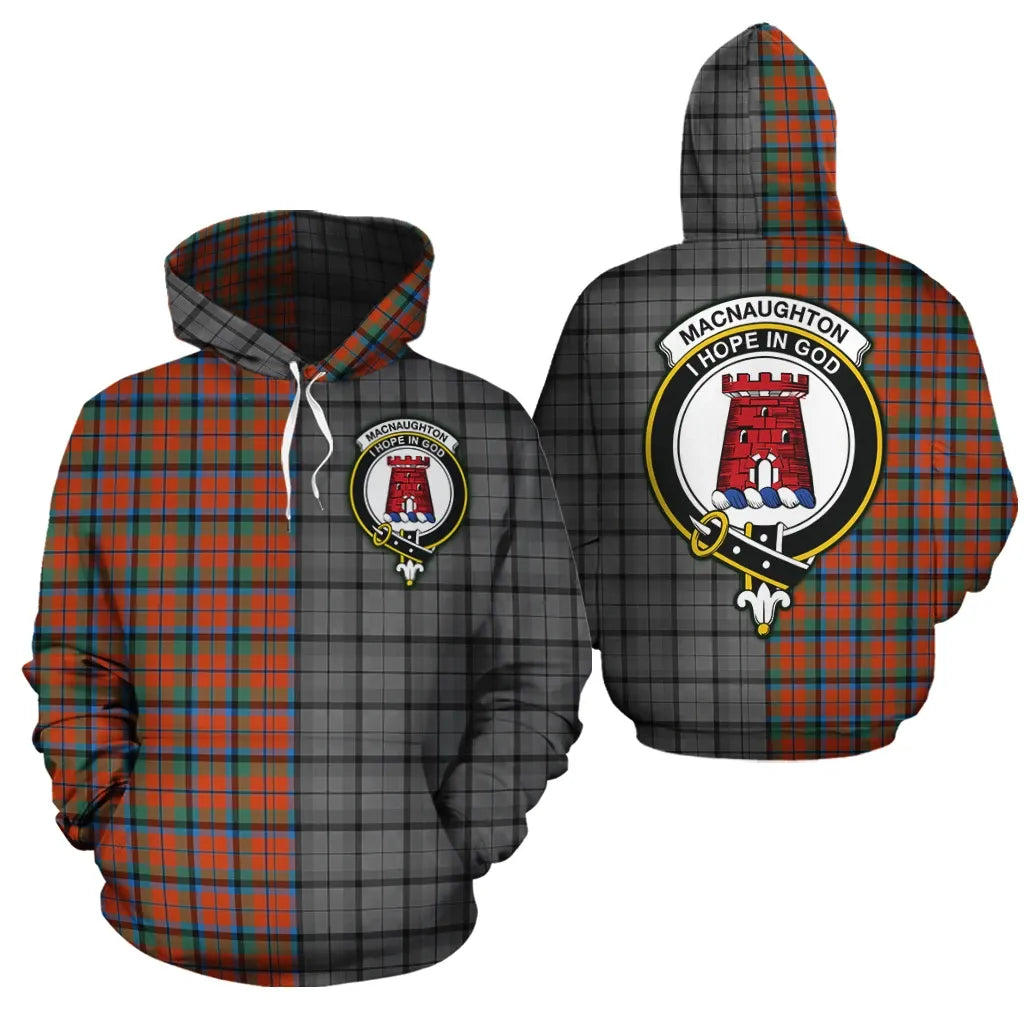 Printivon Macnaughton Ancient Clan Half Of Me New Version Crest Tartan Hoodie
