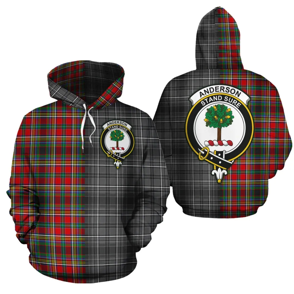 Printivon Anderson Of Arbrake Clan Half Of Me New Version Crest Tartan Hoodie