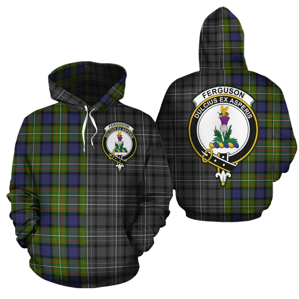 Printivon Ferguson Modern Clan Half Of Me New Version Crest Tartan Hoodie