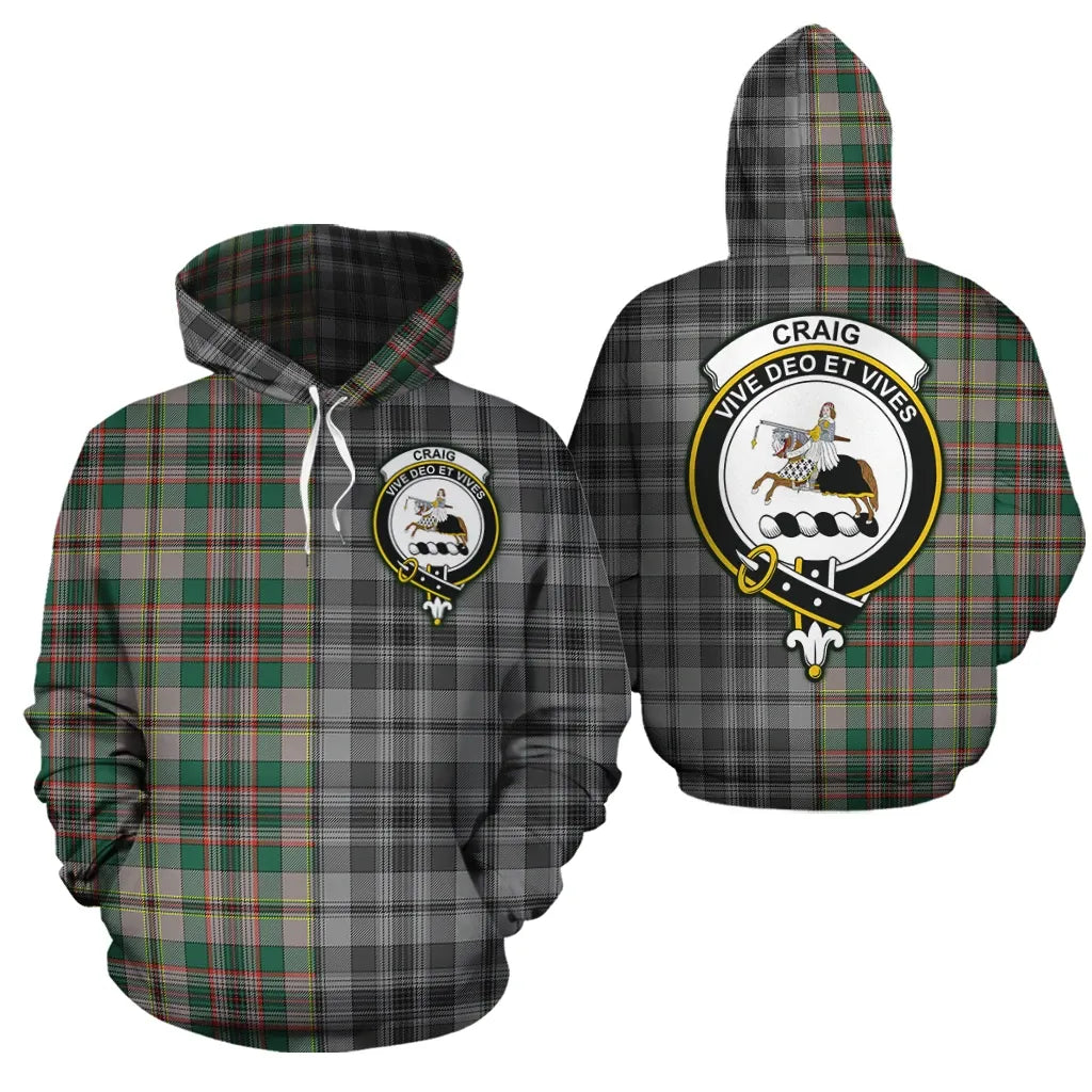 Printivon Craig Ancient Clan Half Of Me New Version Crest Tartan Hoodie