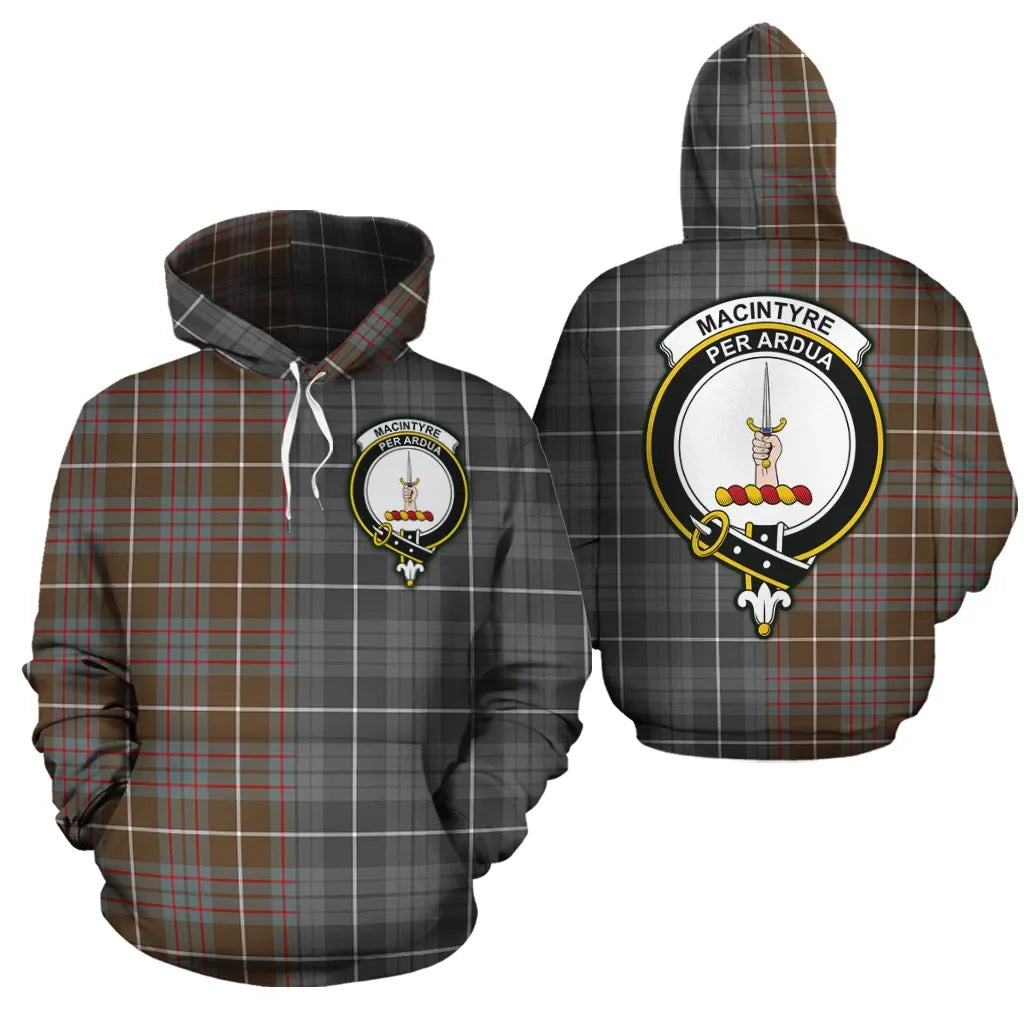 Printivon Macintyre Hunting Weathered Clan Half Of Me New Version Crest Tartan Hoodie