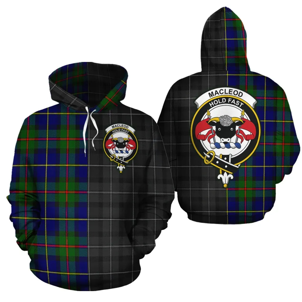 Printivon Macleod Of Harris Modern Clan Half Of Me New Version Crest Tartan Hoodie