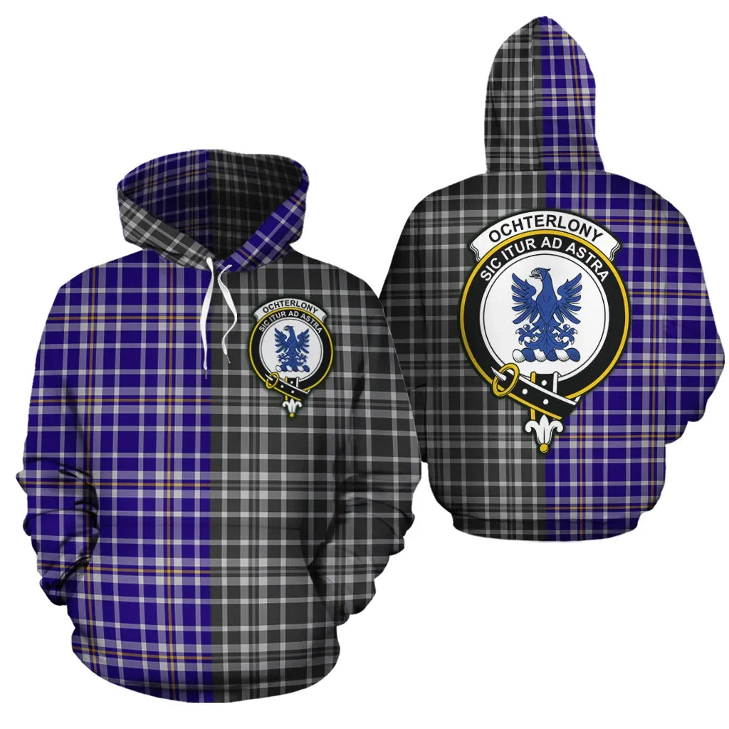 Printivon Ochterlony Clan Half Of Me New Version Crest Tartan Hoodie