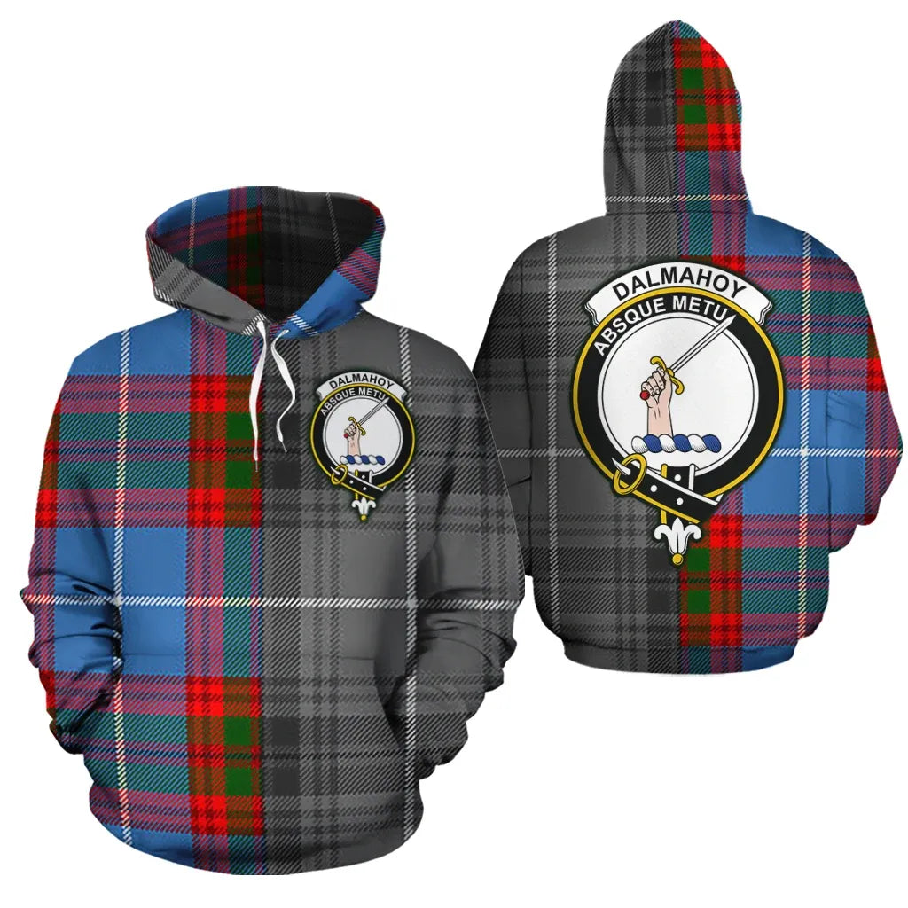 Printivon Dalmahoy Clan Half Of Me New Version Crest Tartan Hoodie