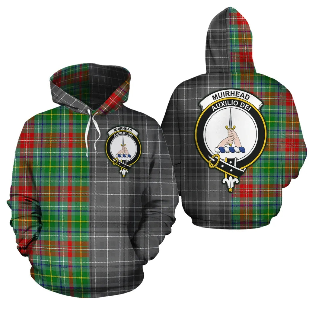 Printivon Muirhead Clan Half Of Me New Version Crest Tartan Hoodie