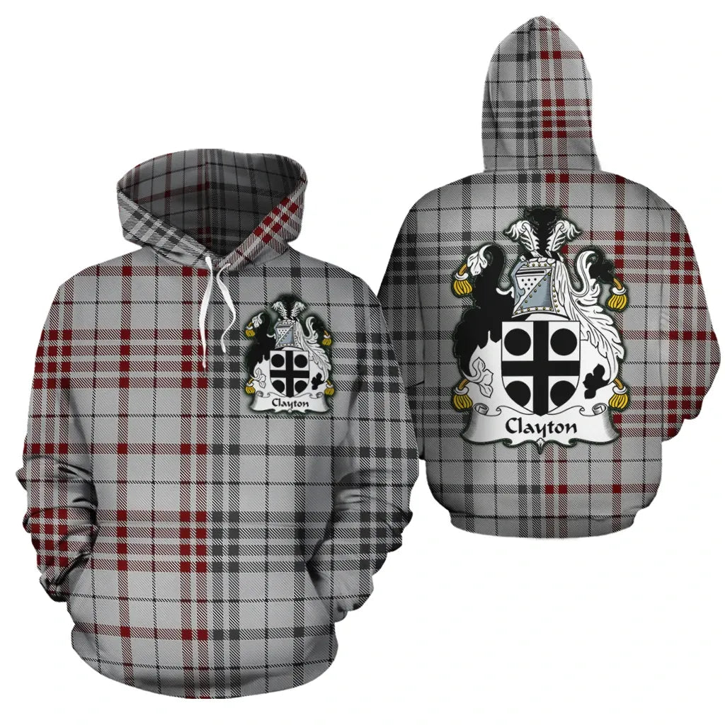 Printivon Clayton Clan Half Of Me New Version Crest Tartan Hoodie
