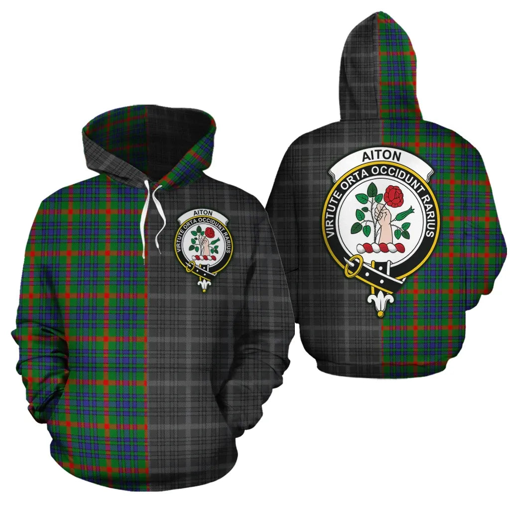 Printivon Aiton Clan Half Of Me New Version Crest Tartan Hoodie