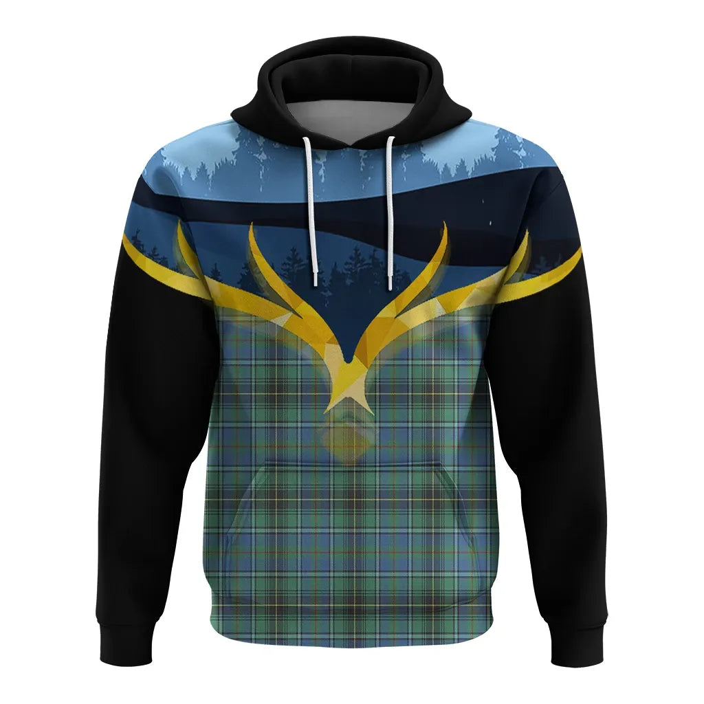 Printivon Macinnes Ancient Clan Night Of Deer Hoodie
