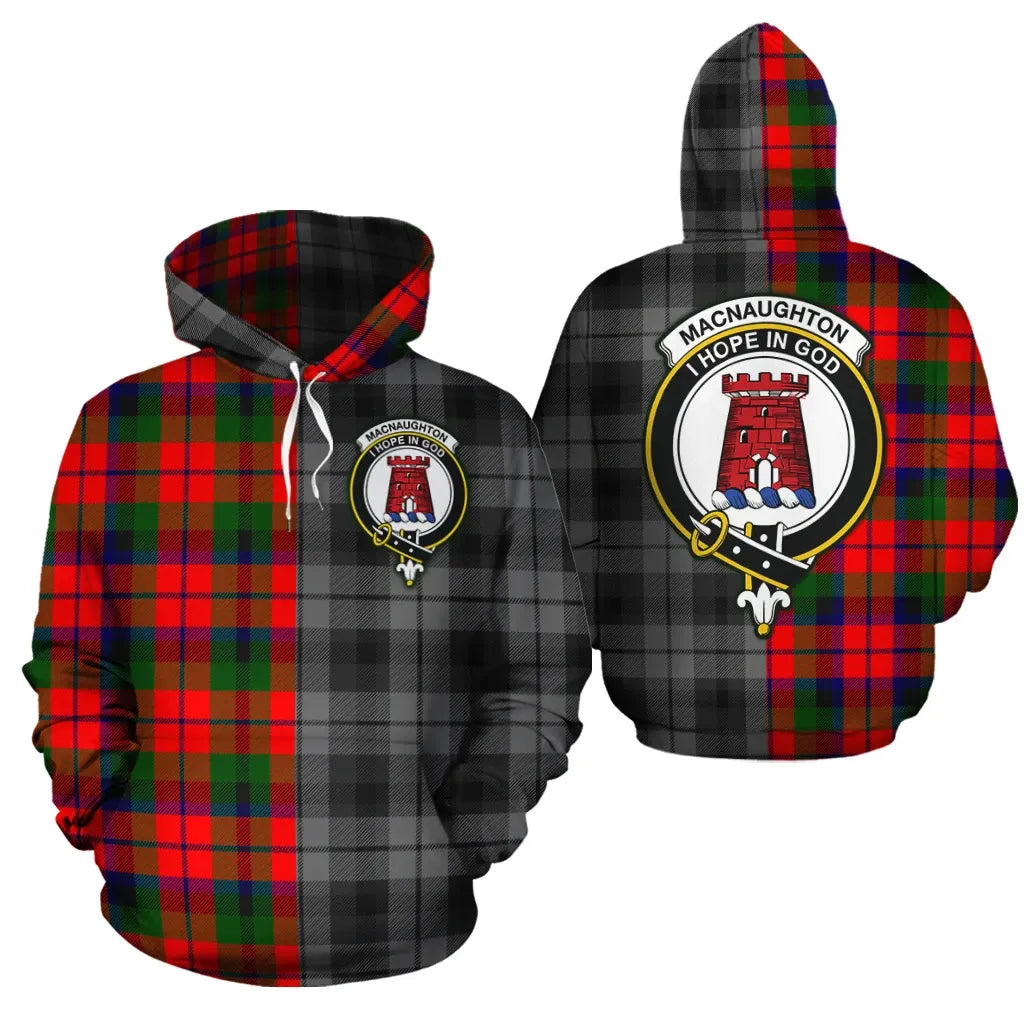 Printivon Macnaughton Modern Clan Half Of Me New Version Crest Tartan Hoodie
