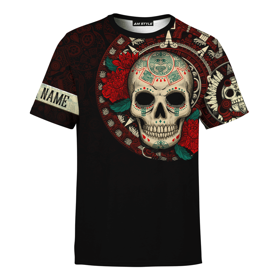 (Custom Personalised) Aztec Maya Mexico OwlSugar Skull Day Of The Dead Shirt T Shirt