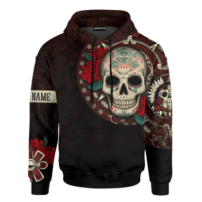 Aztec Maya Mexico OwlSugar Skull Day Of The Dead 3d All Over Printed Hoodie