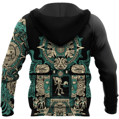 Mexico Aztec Sun Stone All Over Printed Hoodie Unisex