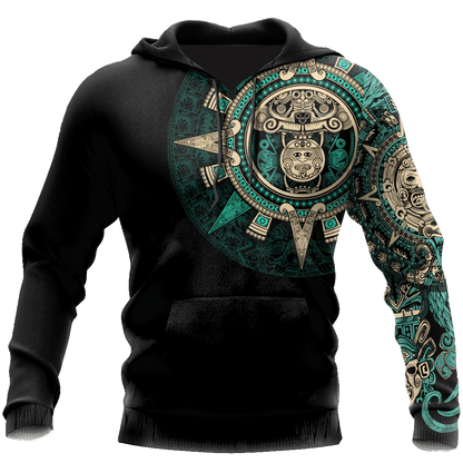 Mexico Aztec Sun Stone All Over Printed Hoodie Unisex