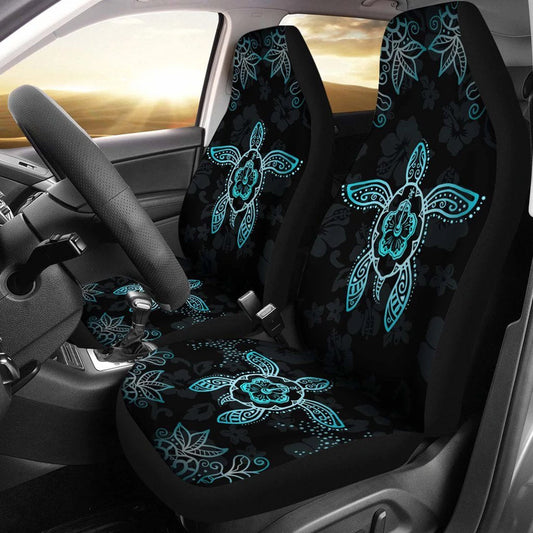 Hawaii Blue Turtle And Hibiscus Car Seat Covers