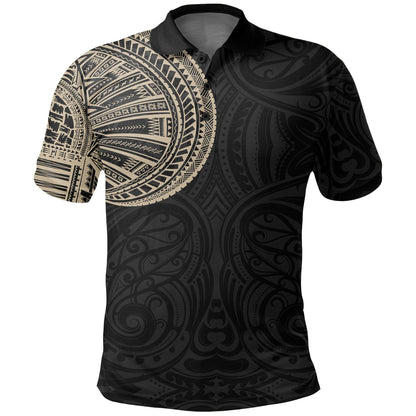 Polynesian Polo Shirt - Samoa Tribal Polo Shirt Maori Tattoo Roman Reigns Gold
