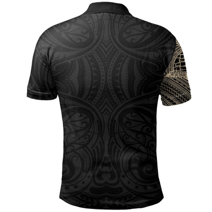 Polynesian Polo Shirt - Samoa Tribal Polo Shirt Maori Tattoo Roman Reigns Gold