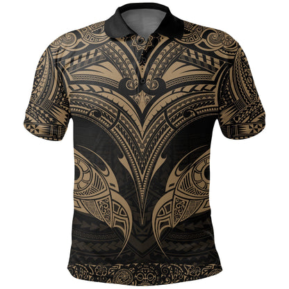 Polynesian Polo Shirt - New Zealand The Mana Maori Polo Shirt Gold