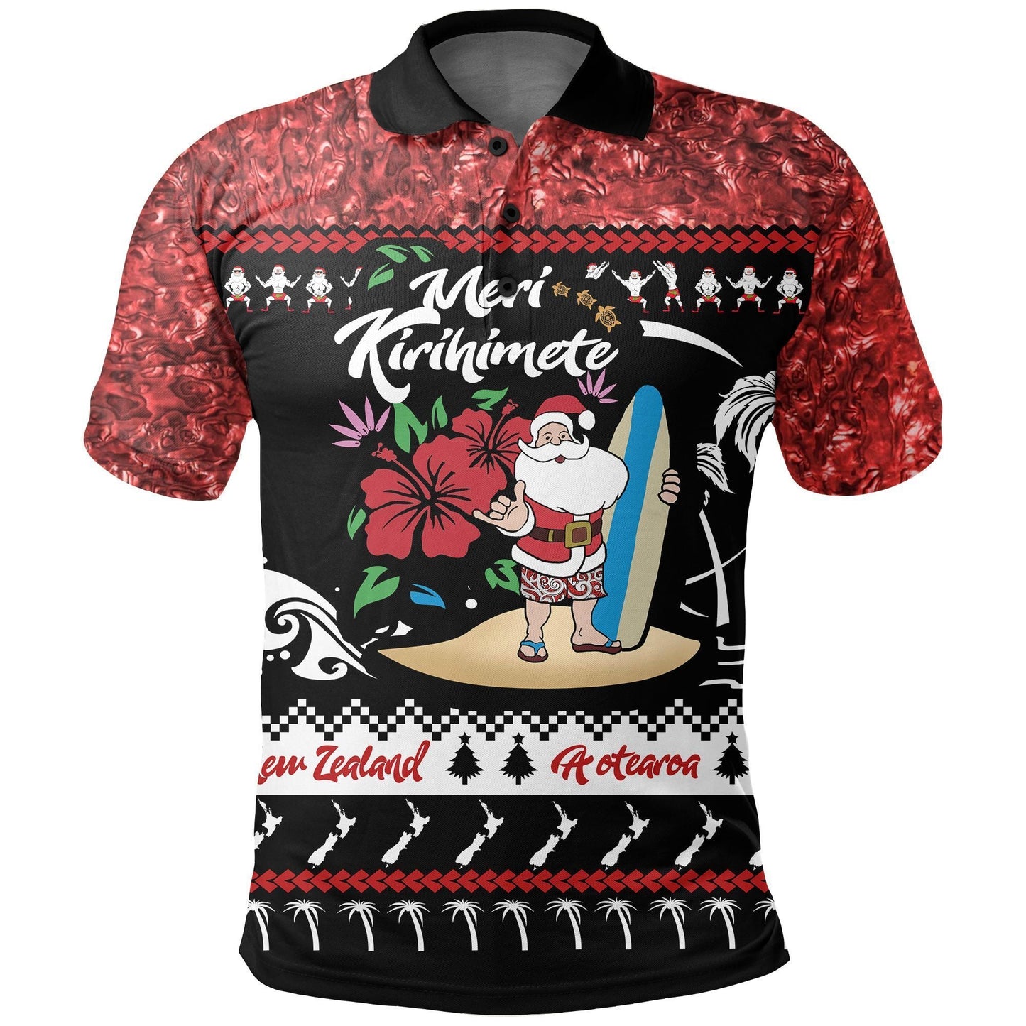 Polynesian Polo Shirt - New Zealand Christmas Polo Shirt Summer Vibe