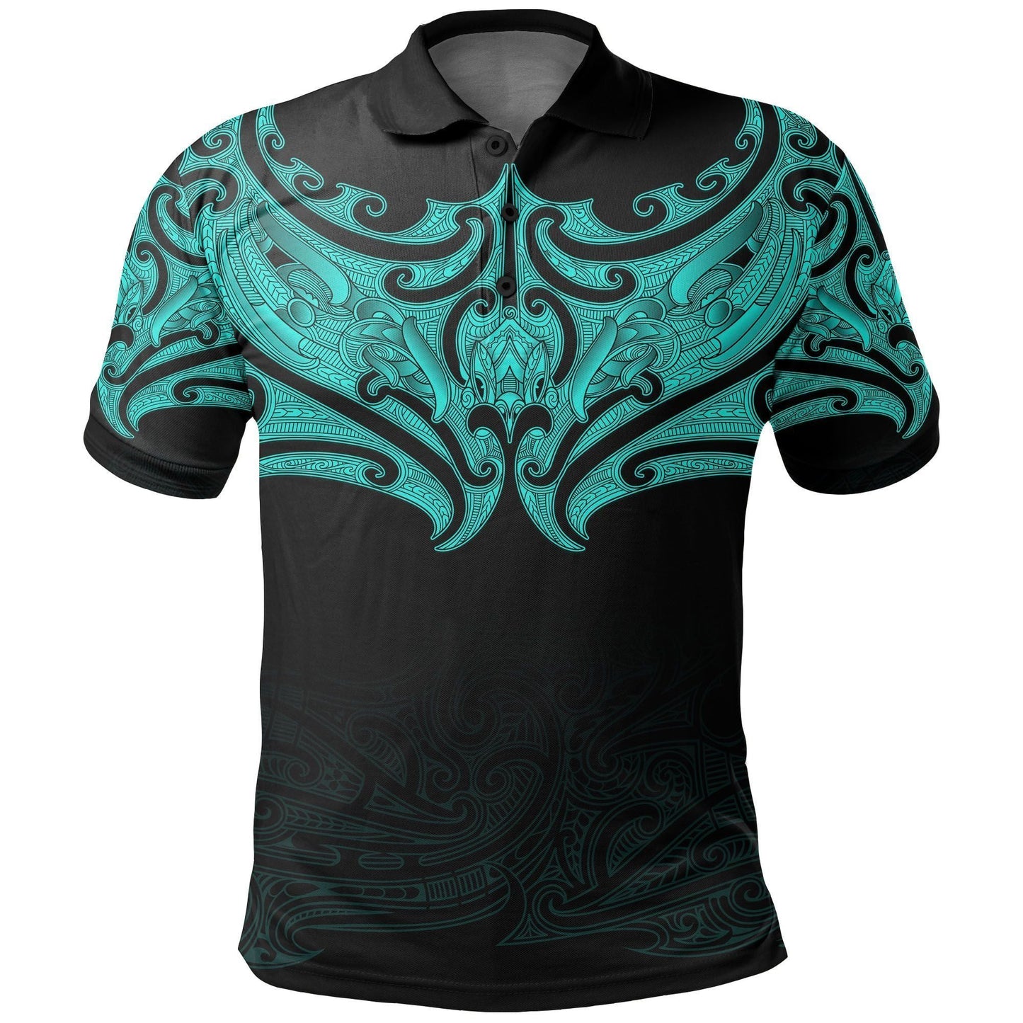 Polynesian Polo Shirt - Aotearoa Polo Shirt Turquoise Maori Ta Moko