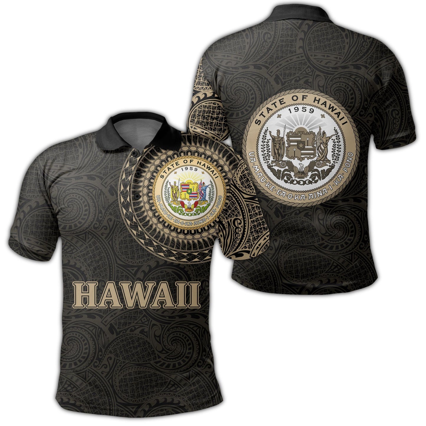 Polynesian Polo Shirt - Hawaii Polo Shirt Hawaii Coat Of Arms Special Arms Polo Shirt