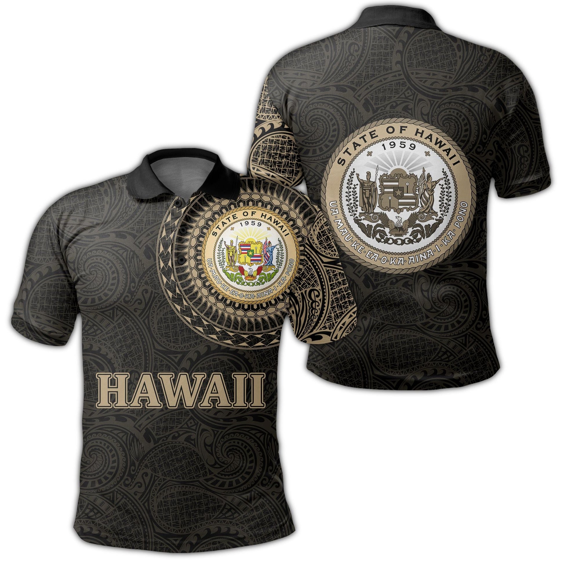 Polynesian Polo Shirt - Hawaii Polo Shirt Hawaii Coat Of Arms Special Arms Polo Shirt