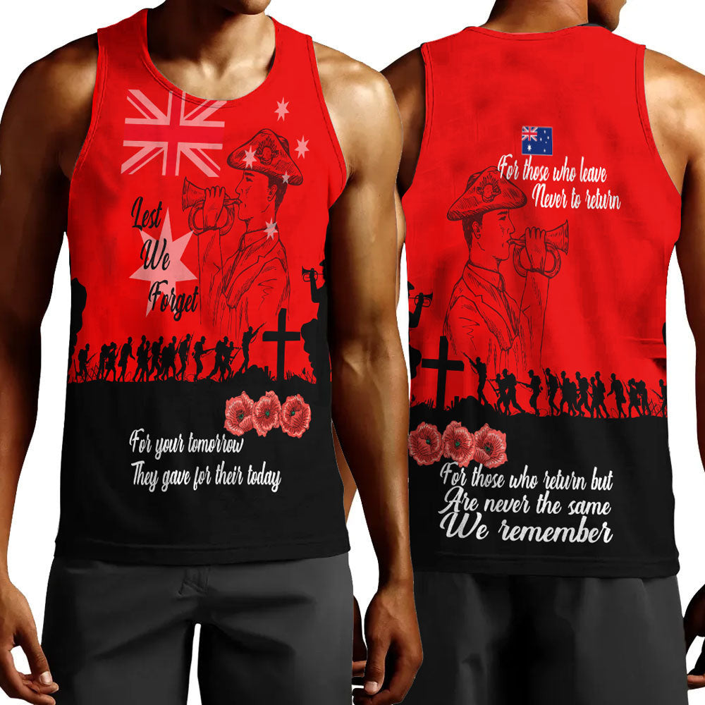 Clothing Lest We Forget For Those Who Leave Never To Return Men Tank Top