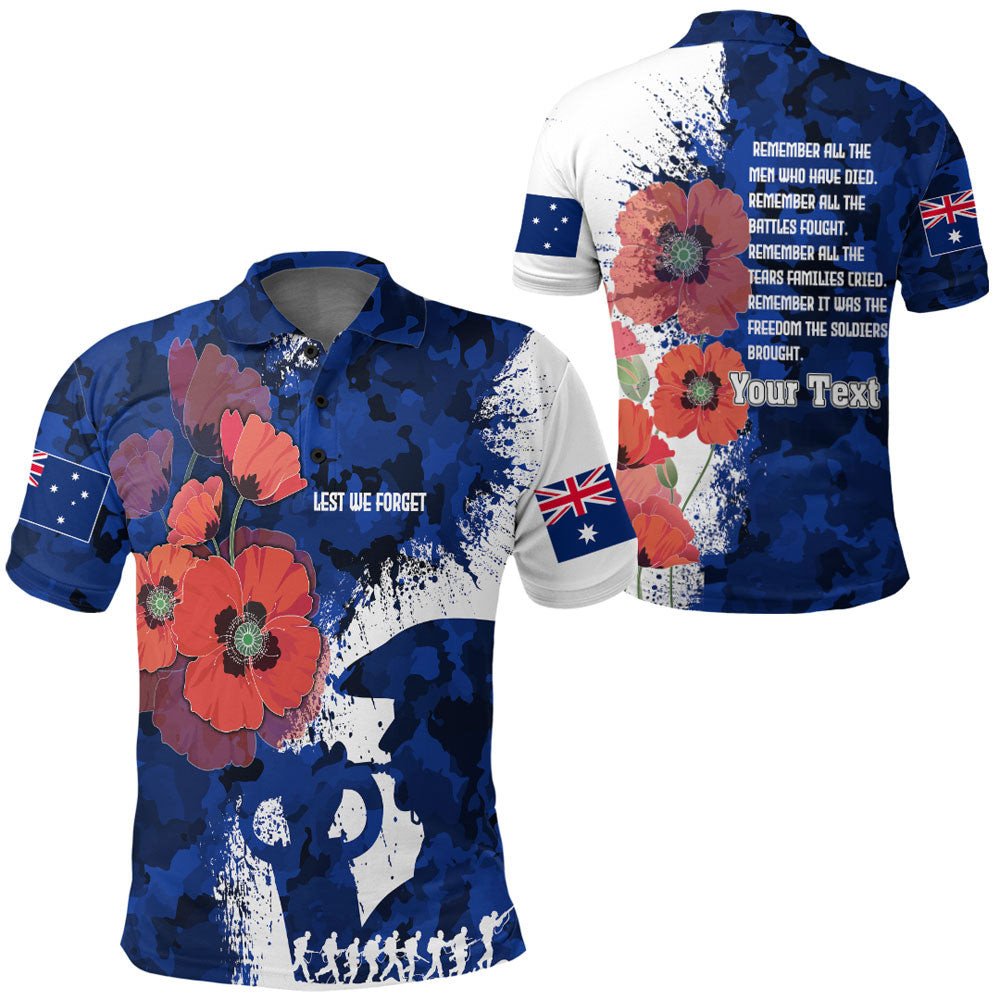 Polynesian Clothing - Custom Anzac Day Silhouette Soldier Polo Shirt