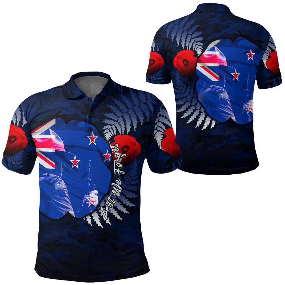 Polynesian Clothing - New Zealand Anzac Day Poppy Polo Shirt