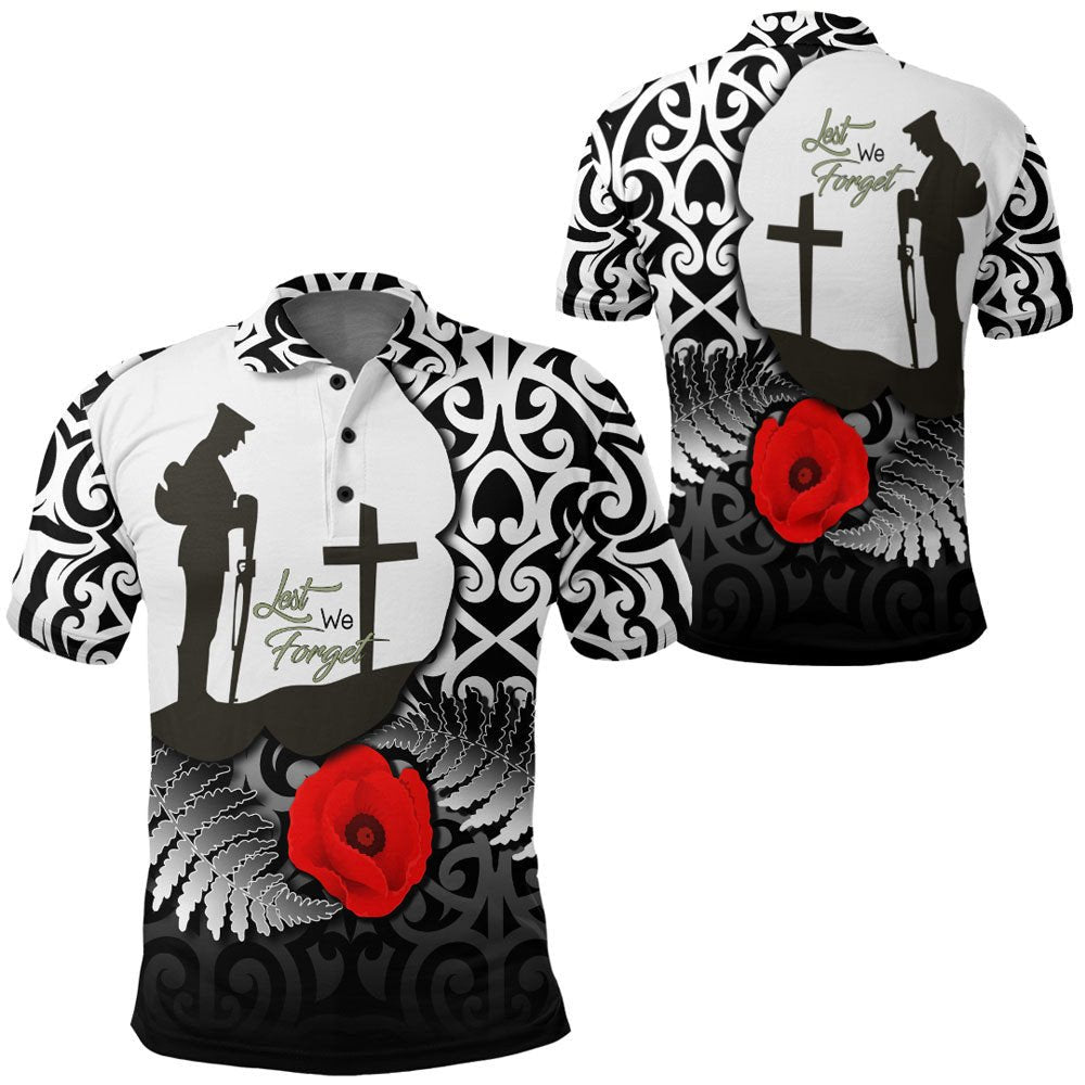 Polynesian Clothing - Anzac Day Poppy Remembrance Polo Shirt