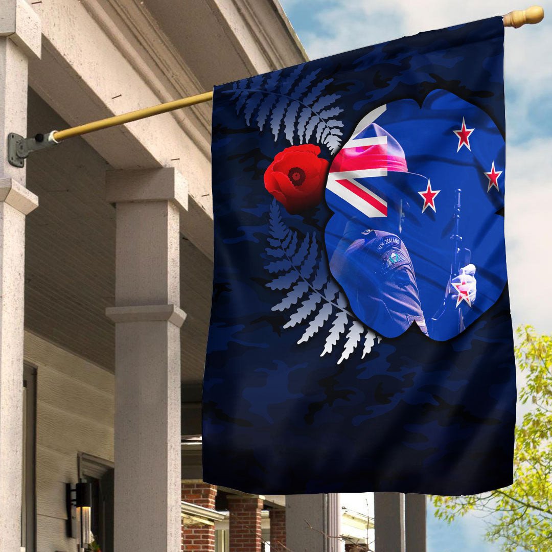 Polynesian Flag New Zealand Anzac Day Poppy Flag