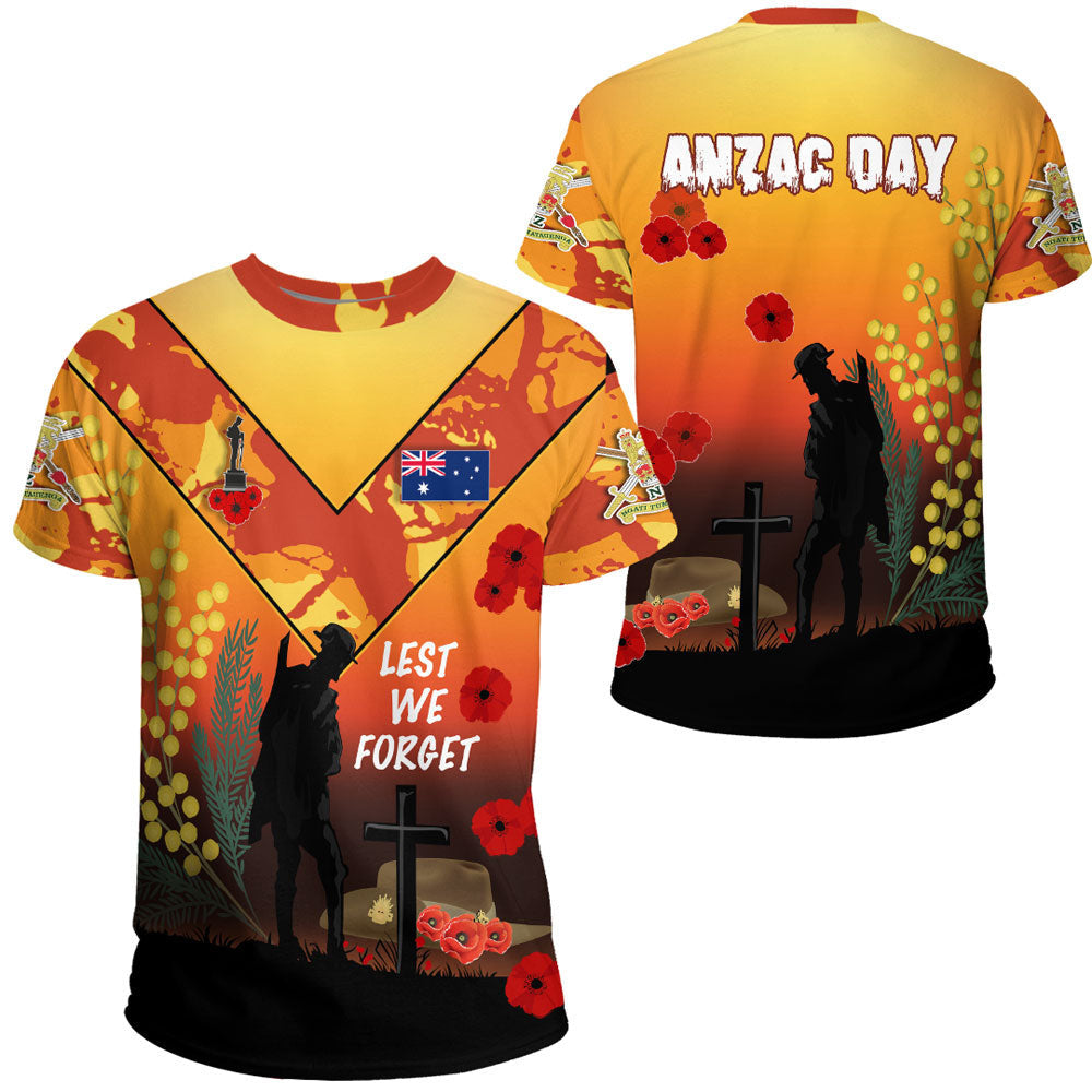 Clothing Australia Anzac Lest We Forget 2023 Orange T Shirt