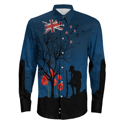 Rugbylife Clothing New Zealand Anzac Lest We Forget Remebrance Day Long Sleeve Button Shirt