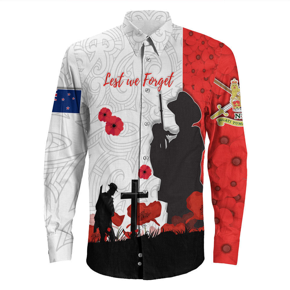 Rugbylife Clothing New Zealand Anzac Lest We Forget Long Sleeve Button Shirt