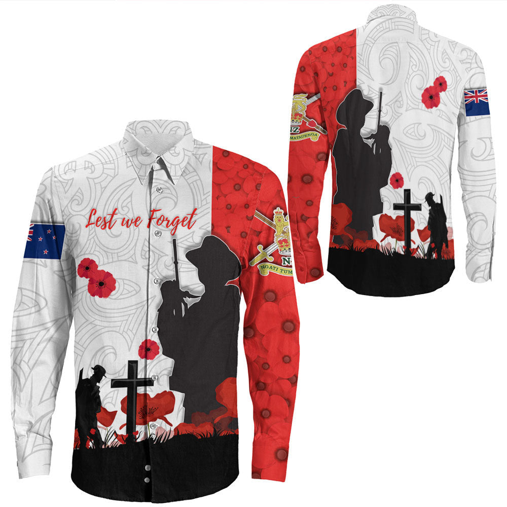 Rugbylife Clothing New Zealand Anzac Lest We Forget Long Sleeve Button Shirt