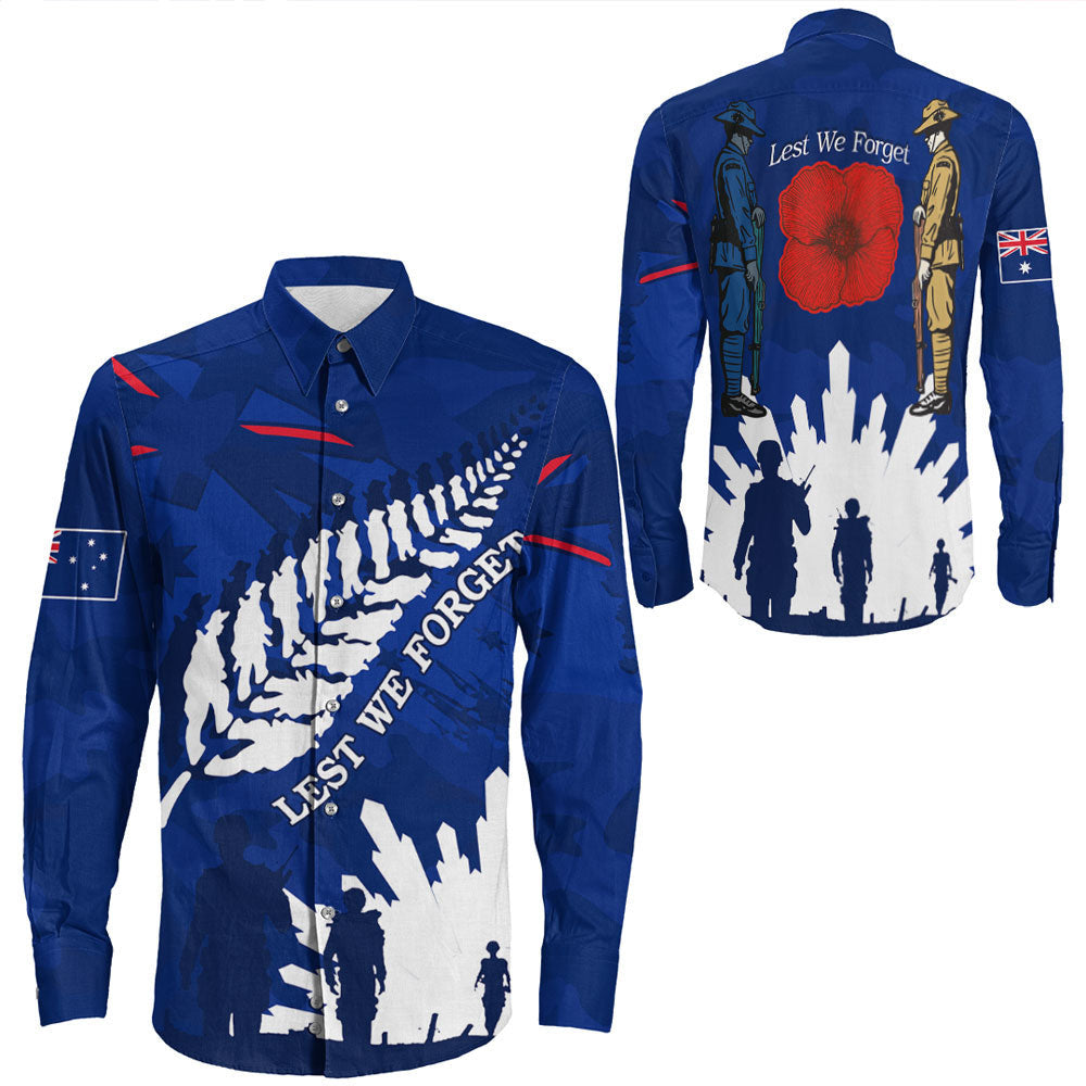 Rugbylife Clothing Australia Anzac Camouflage Mix Fern Long Sleeve Button Shirt