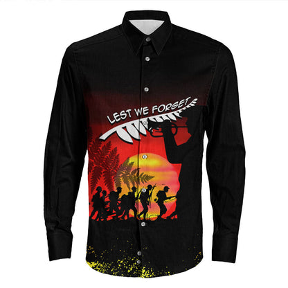 Rugbylife Clothing Anzac Lest We Forget Sun Long Sleeve Button Shirt
