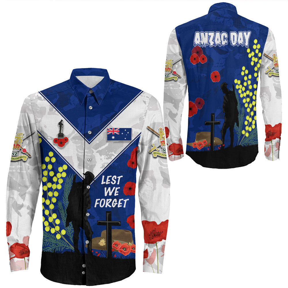 Rugbylife Clothing Australia Anzac Lest We Forget 2023 Long Sleeve Button Shirt