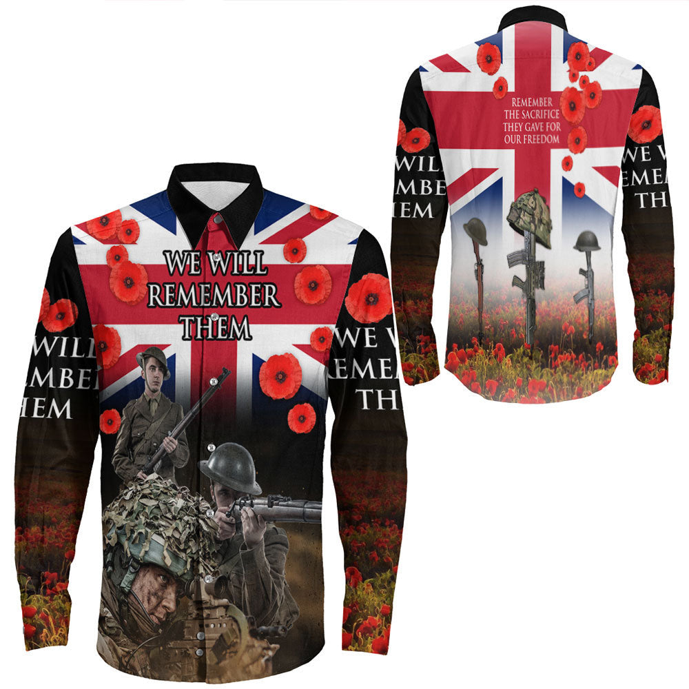 Rugbylife Clothing Remember The Sacrifice They Gave For Out Freedom Long Sleeve Button Shirt